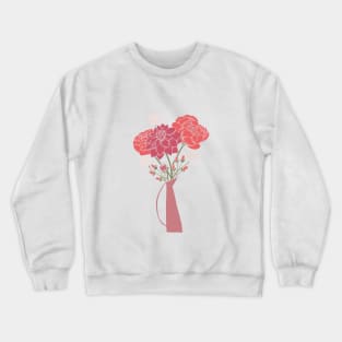 Pink Flower Bouquet in a Vase Crewneck Sweatshirt